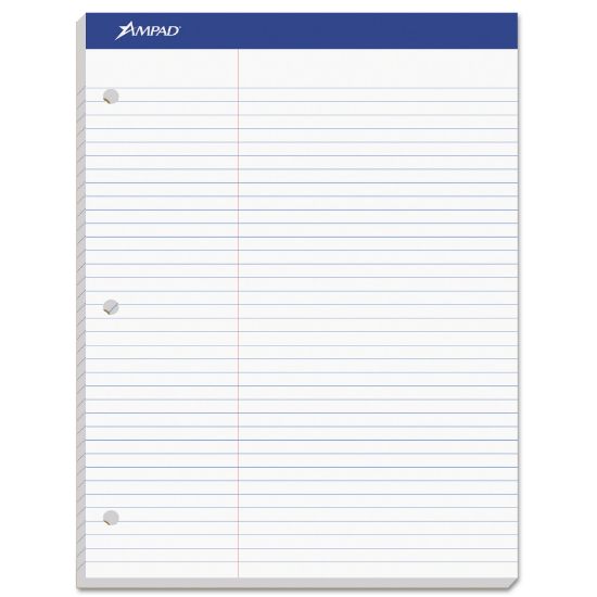 Picture of Ampad® Double Sheets Pad, Law Rule, 8 1/2 x 11 3/4, White, 100 Sheets
