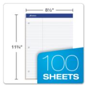 Picture of Ampad® Double Sheets Pad, Law Rule, 8 1/2 x 11 3/4, White, 100 Sheets