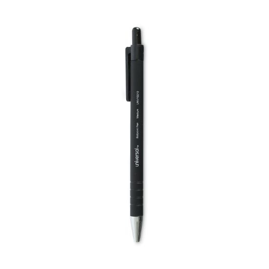 Picture of Universal® Comfort Grip Ballpoint Retractable Pen, Black Ink, Medium, Dozen