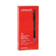 Picture of Universal® Comfort Grip Ballpoint Retractable Pen, Black Ink, Medium, Dozen