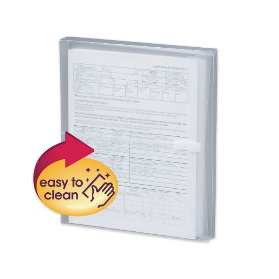 Picture of Smead® Poly Side-Load Envelopes, 1 1/4" Exp, Jacket, Letter, Poly, Clear, 5/Pack