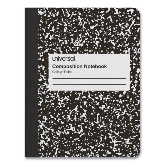 Picture of Universal® Composition Book, College Rule, 9 3/4 x 7 1/2, White, 100 Sheets
