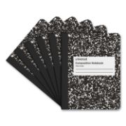 Picture of Universal® Composition Book, Wide Rule, 9 3/4 x 7 1/2, White, 100 Sheets, 6/Pack