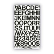 Picture of Chartpak® Press-On Vinyl Letters & Numbers, Self Adhesive, Black, 1"h, 88/Pack