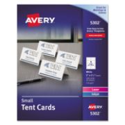 Picture of Avery® Small Tent Card, White, 2 x 3 1/2, 4 Cards/Sheet, 160/Box