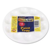 Picture of Chenille Kraft® Round Plastic Paint Trays for Classroom, White, 10/Pack