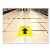 Picture of Avery® Social Distancing Floor Decals, 8.5 x 11, This Way, Yellow Face, Black Graphics, 5/Pack
