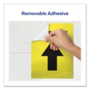 Picture of Avery® Social Distancing Floor Decals, 8.5 x 11, This Way, Yellow Face, Black Graphics, 5/Pack