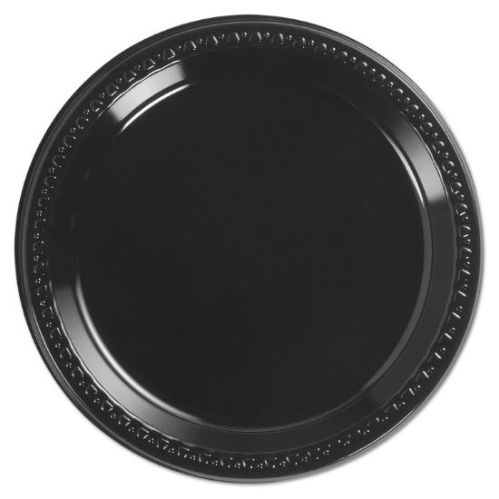 Picture of Chinet® Heavyweight Plastic Plates, 9" Diamter, Black, 125/Pack, 4 Packs/CT