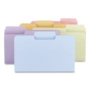 Picture of Smead® SuperTab Colored File Folders, 1/3-Cut Tabs, Legal Size, 11 pt. Stock, Assorted Pastel Colors, 100/Box