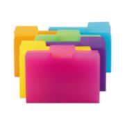 Picture of Smead® Top Tab Poly Colored File Folders, 1/3-Cut Tabs, Letter Size, Assorted, 18/Pack