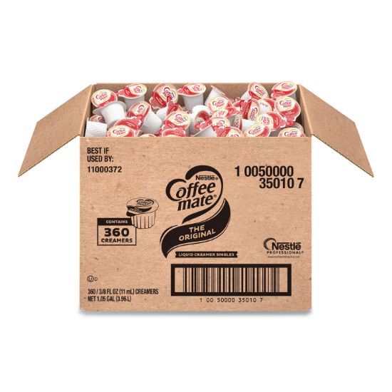 Picture of Coffee-mate® Liquid Coffee Creamer, Original, 0.375 oz Mini-Cups, 180/Box, 2 Box/Carton