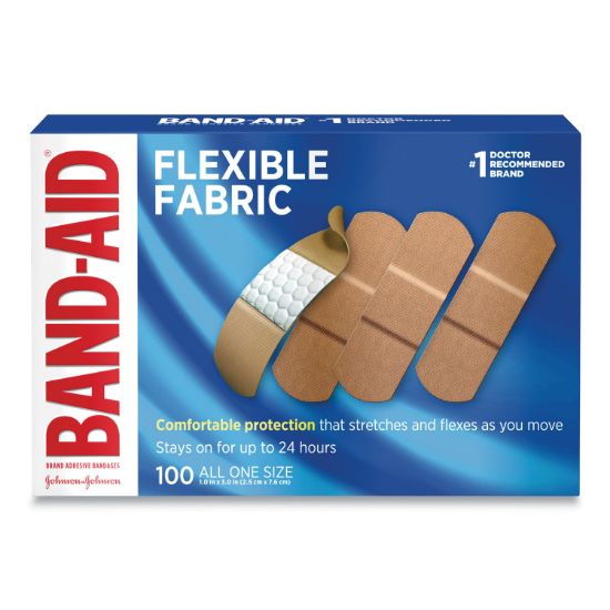 Picture of BAND-AID® Flexible Fabric Adhesive Bandages, 1" x 3", 100/Box