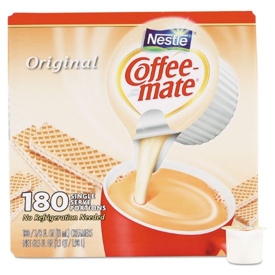 Picture of Coffee-mate® Liquid Coffee Creamer, Original, 0.375 oz Mini-Cups, 180 per Box