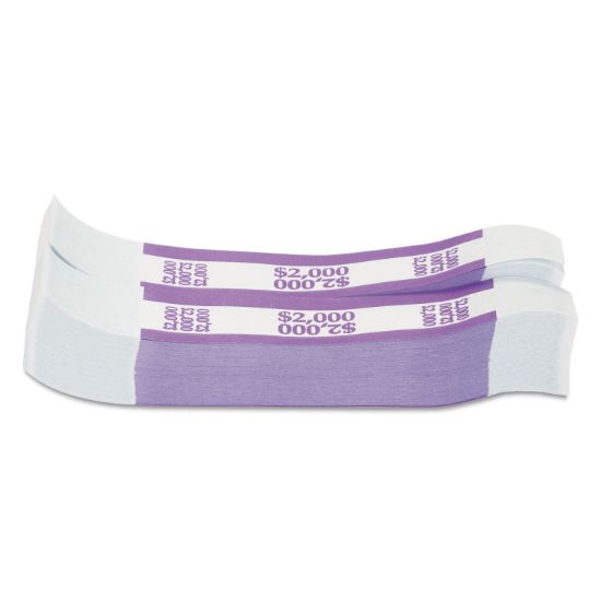 Picture of Coin-Tainer® Currency Straps, Violet, $2,000 in $20 Bills, 1000 Bands/Pack