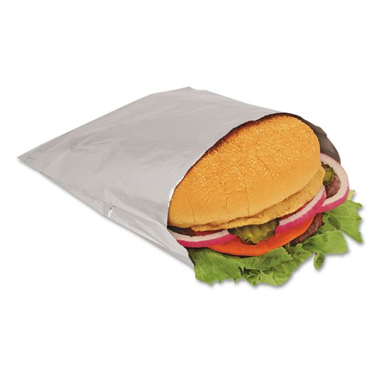 Picture of Bagcraft Foil Sandwich Bags, 6 x 3/4 x 6 1/2, Silver, 1000/Carton