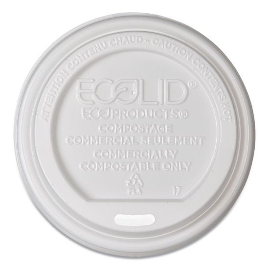 Picture of Eco-Products® EcoLid Renewable & Compostable Hot Cup Lids, Fits 8oz Hot Cups, 50/PK, 16 PK/CT