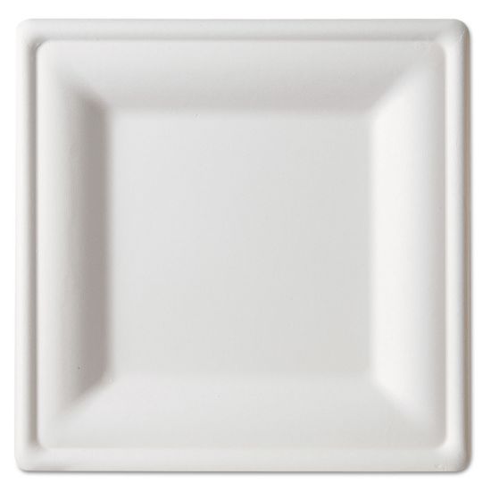 Picture of Eco-Products® Renewable & Compostable Square Sugarcane Plates - Large, 50/PK, 5 PK/CT