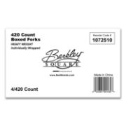 Picture of Berkley Square Elegant Dinnerware Heavyweight Cutlery, Individually Wrapped, Fork, White, 420/Box