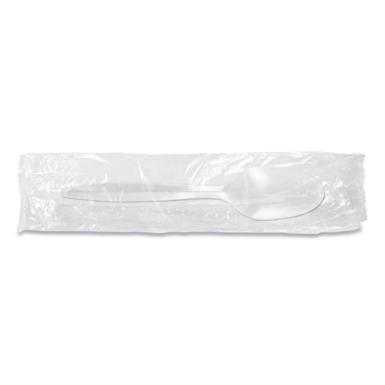 Picture of Berkley Square Individually Wrapped Mediumweight Cutlery, Spoon, White, 1,000/Carton