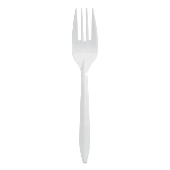 Picture of Berkley Square Mediumweight Polypropylene Cutlery, Fork, White, 1,000/Carton