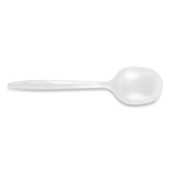 Picture of Berkley Square Mediumweight Polypropylene Cutlery, Soup Spoon, White, 1,000/Carton