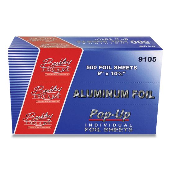 Picture of Berkley Square Pop-Up Aluminum Foil, 9" x 10", 500 Sheets/Pack, 6 Packs/Carton