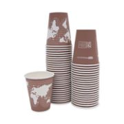 Picture of Eco-Products® World Art Renewable/Compostable Hot Cups, 8 oz, Plum, 50/Pack, 10 Pack/Carton