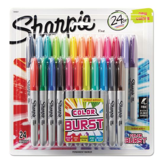 Picture of Color Burst Permanent Markers Fine 24/Pkg Assorted