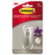 Picture of Command Medium Decorative Hooks Brushed Nickel 1 Hook & 2 Strips