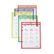 Picture of C-Line® Reusable Dry Erase Pockets, 9 x 12, Assorted Primary Colors, 25/Box