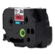 Picture of TZE STANDARD ADHESIVE LAMINATED LABELING TAPE, 1.4" X 26.2 FT, BLACK ON RED