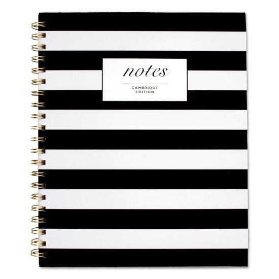 Picture of Cambridge® Black & White Striped Hardcover Notebook, 11 x 8 7/8, 80 Sheets