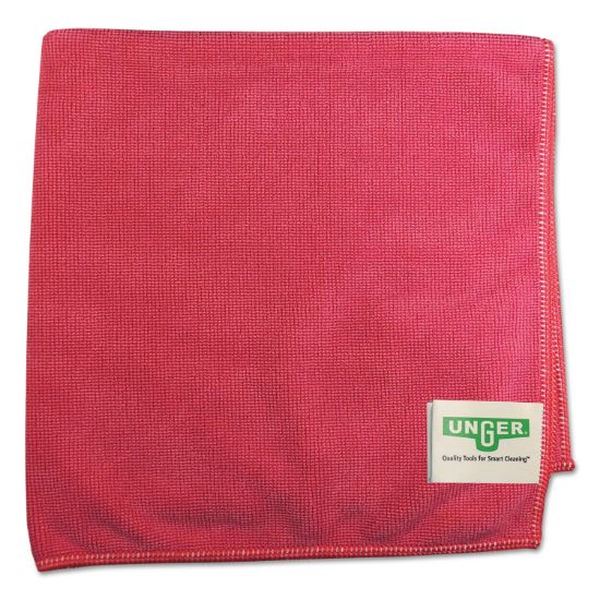 Picture of Unger® SmartColor MicroWipes 4000, Heavy-Duty, 16 x 15, Red, 10/Case