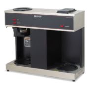 Picture of BUNN® Pour-O-Matic Three-Burner Pour-Over Coffee Brewer, Stainless Steel, Black