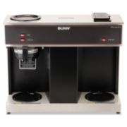Picture of BUNN® Pour-O-Matic Three-Burner Pour-Over Coffee Brewer, Stainless Steel, Black