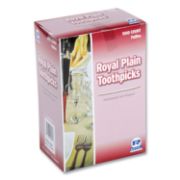 Picture of Royal Cello-Wrapped Round Wood Toothpicks, 2 1/2", Natural, 1000/Box, 15 Boxes/Carton