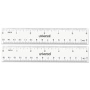 Picture of Universal® Clear Plastic Ruler, Standard/Metric, 6"