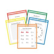 Picture of C-Line® Reusable Dry Erase Pockets, 9 x 12, Assorted Primary Colors, 25/Box