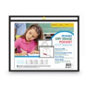 Picture of C-Line® Reusable Dry Erase Pockets, 9 x 12, Black