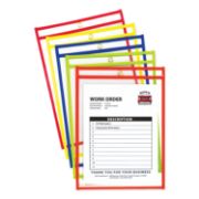 Picture of C-Line® Stitched Shop Ticket Holder, Neon, Assorted 5 Colors, 75", 9 x 12, 10/PK