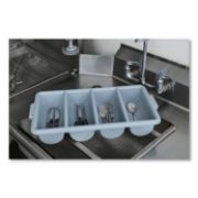 Picture of Rubbermaid® Commercial Cutlery Bin, 4 Compartments, Plastic, Gray