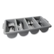 Picture of Rubbermaid® Commercial Cutlery Bin, 4 Compartments, Plastic, Gray