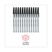 Picture of Universal® Economy Ballpoint Stick Oil-Based Pen, Black Ink, Fine, Dozen