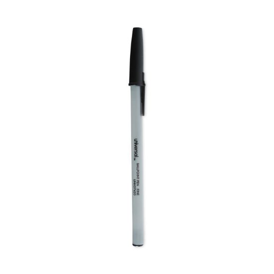 Picture of Universal® Economy Ballpoint Stick Oil-Based Pen, Black Ink, Fine, Dozen