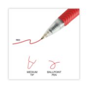 Picture of Universal® Economy Retractable Ballpoint Pen, Red Ink, Clear, 1mm, Dozen