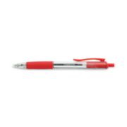 Picture of Universal® Economy Retractable Ballpoint Pen, Red Ink, Clear, 1mm, Dozen