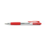 Picture of Universal® Economy Retractable Ballpoint Pen, Red Ink, Clear, 1mm, Dozen