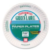 Picture of AJM Packaging Corporation White Paper Plates, 6" dia, 100/Bag, 10 Bags/Carton
