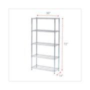 Picture of Alera® Residential Wire Shelving, Five-Shelf, 36w x 14d x 72h, Silver